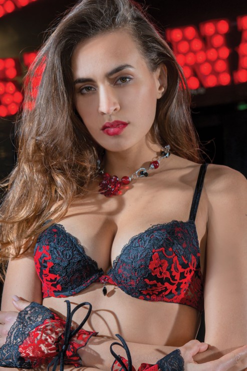 Ambra Lingerie - Passion Push up BH Oil - Rot