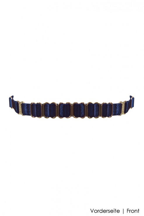 Bordelle Lingerie - Rey Strap Collar - Navy Blue