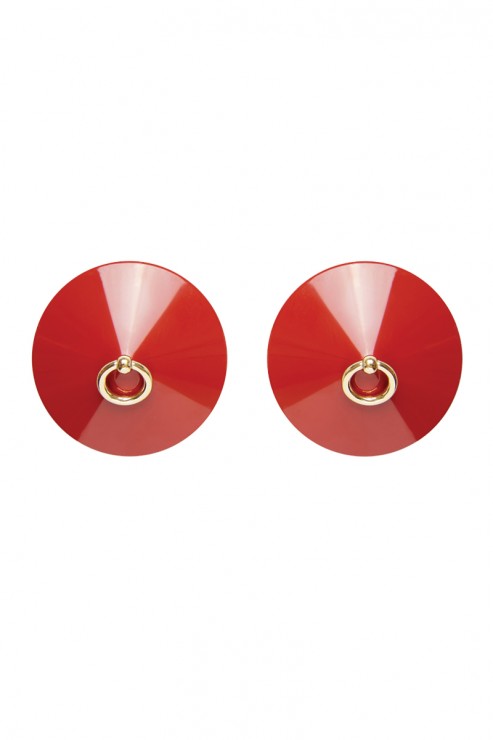 Bordelle Lingerie - O Ring Enamel Nipplets - Rot